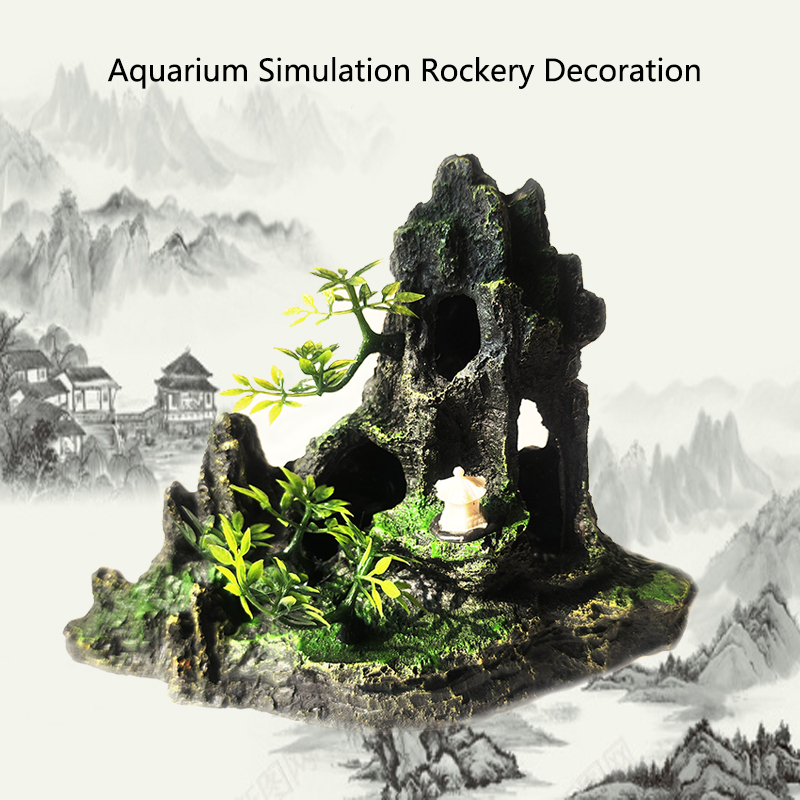 Aquarium Planted Substrate - Resin Aquarium Rockery Mountain Decoration Artificial