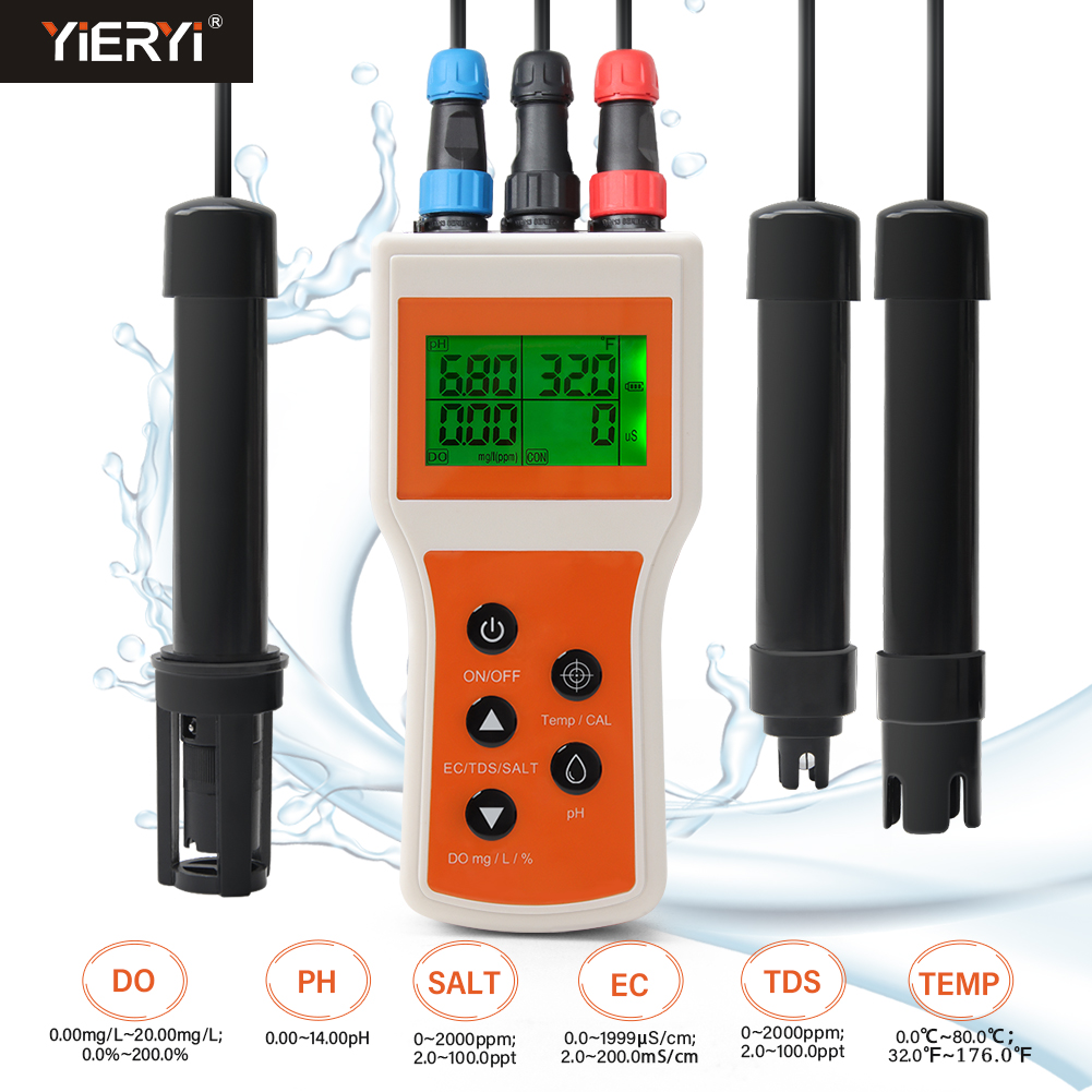 Planted Aquarium Test Kit - Smart Dissolved Oxygen Meter PH/DO/TDS/EC/Temp/Salinity Tester