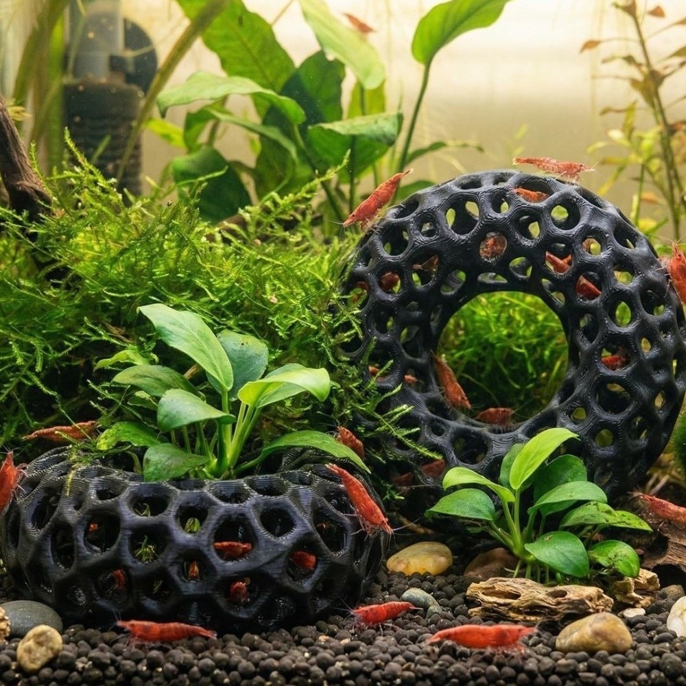 Planted Aquarium Moss - 3D Printed Fish Shrimp Hiding Cave