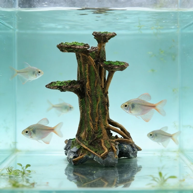 Artificial Moss Tree Driftwood - Planted Aquarium Moss review and price